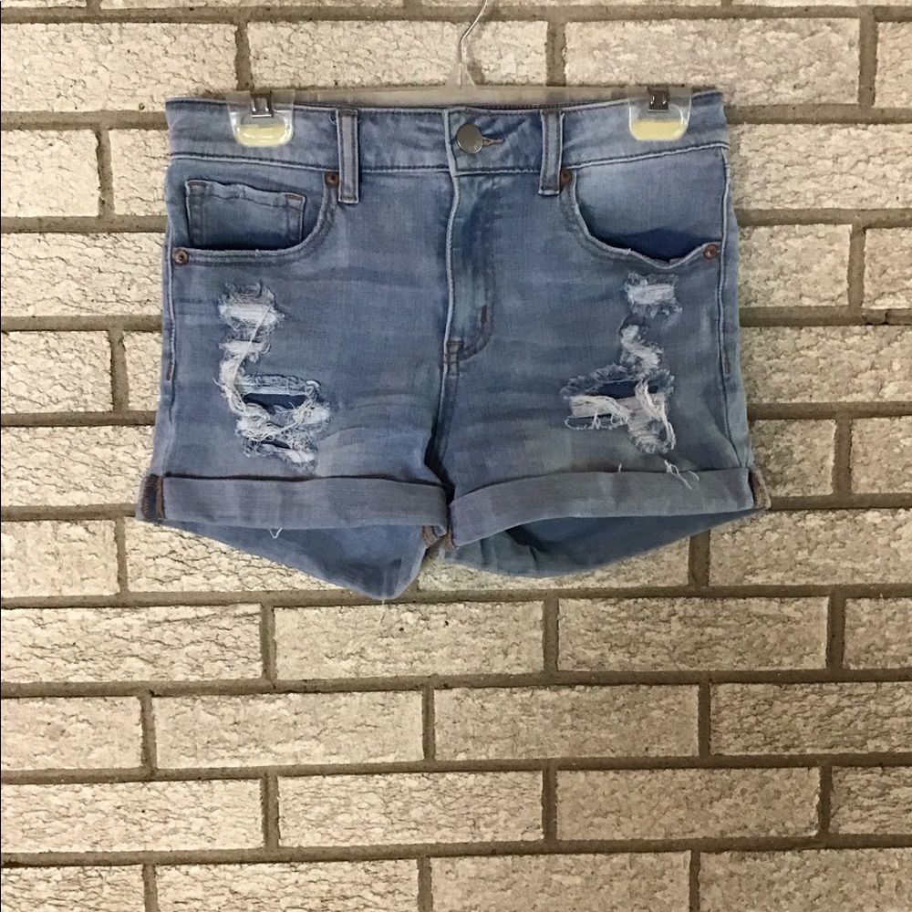 Aeropostale high rise midi denim shorts size 8.